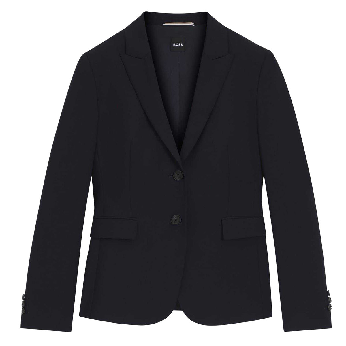Dark Blue - Front - Boss Womens-Ladies Plain Single-Breasted Blazer