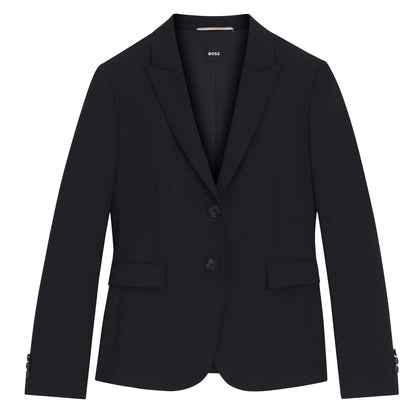 Dark Blue - Front - Boss Womens-Ladies Plain Single-Breasted Blazer