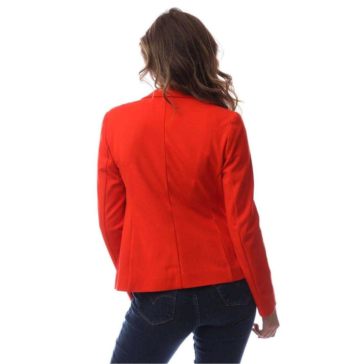 Bright Orange - Back - Boss Womens-Ladies Jonalahra Single-Breasted Tailored Blazer