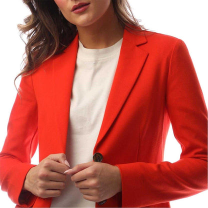Bright Orange - Side - Boss Womens-Ladies Jonalahra Single-Breasted Tailored Blazer