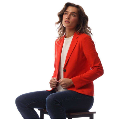 Bright Orange - Lifestyle - Boss Womens-Ladies Jonalahra Single-Breasted Tailored Blazer