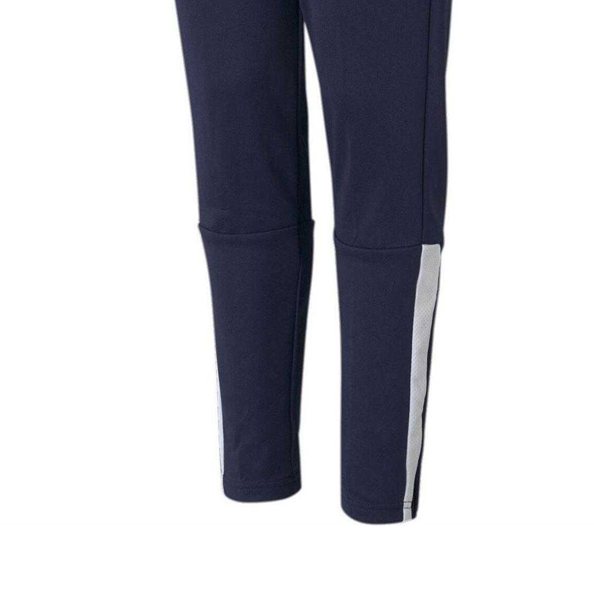 Navy-White - Lifestyle - Puma Childrens-Kids Team Liga Tapered Tracksuit Bottoms