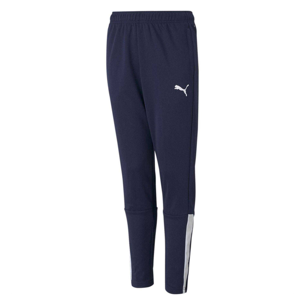 Navy-White - Front - Puma Childrens-Kids Team Liga Tapered Tracksuit Bottoms