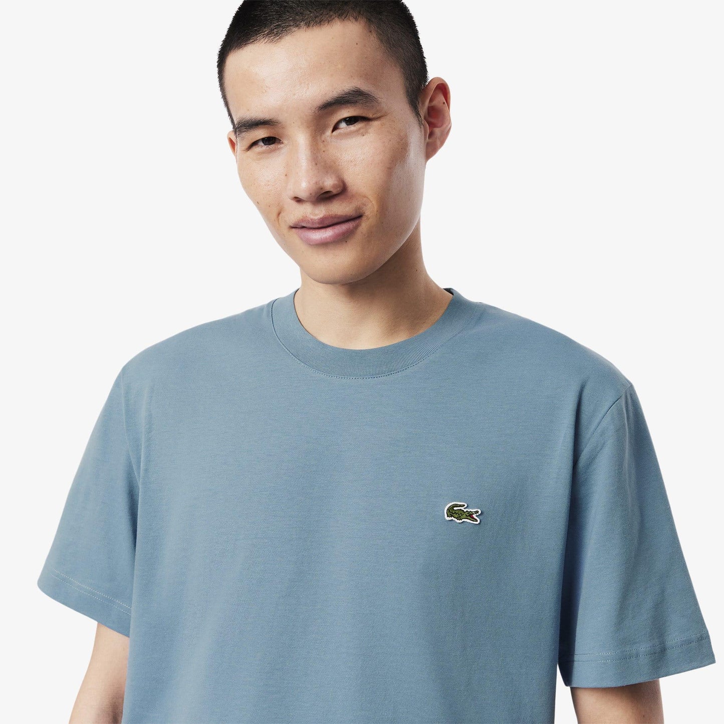 Blue - Pack Shot - Lacoste Mens Embroidered Logo Cotton T-Shirt