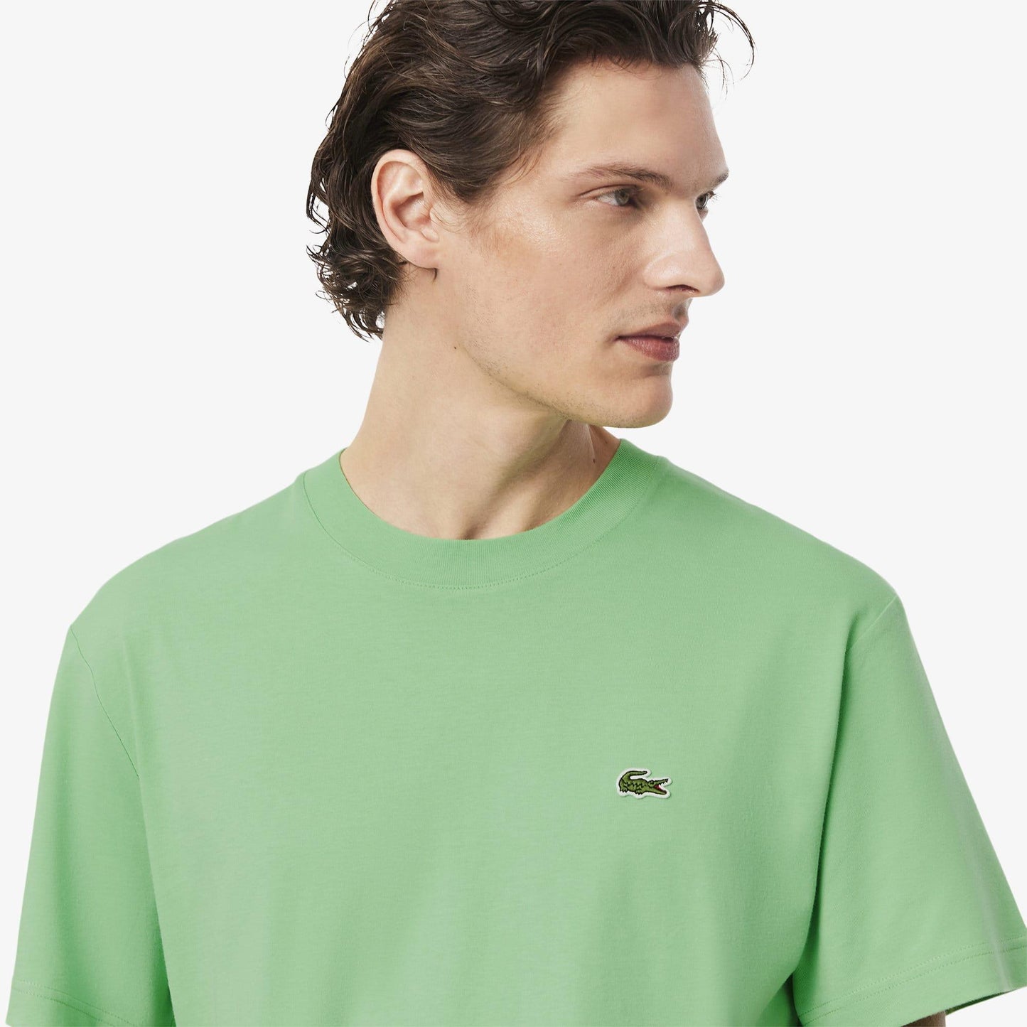 Green - Pack Shot - Lacoste Mens Embroidered Logo Cotton T-Shirt