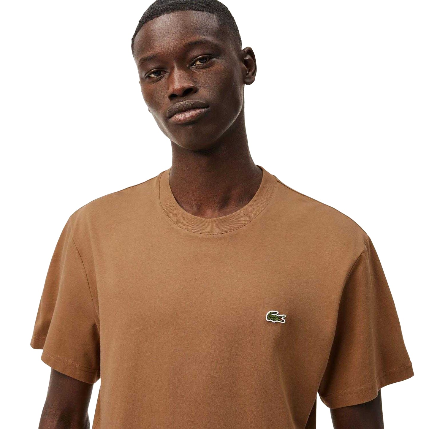 Brown - Lifestyle - Lacoste Mens Embroidered Logo Cotton T-Shirt