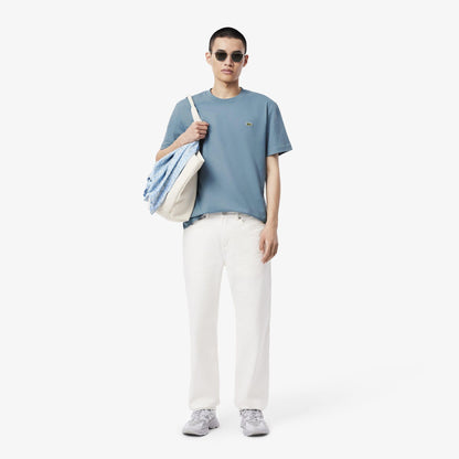 Blue - Lifestyle - Lacoste Mens Embroidered Logo Cotton T-Shirt
