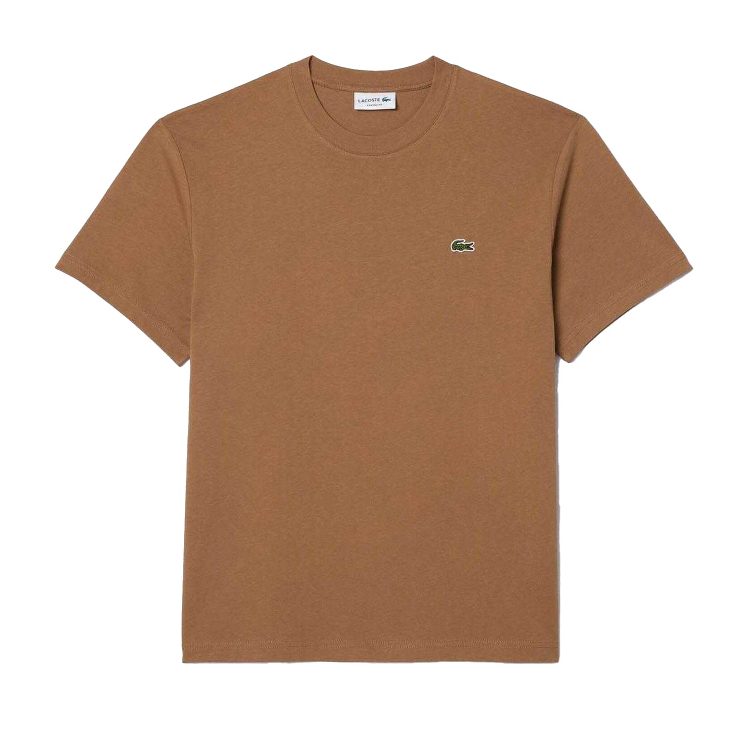 Brown - Front - Lacoste Mens Embroidered Logo Cotton T-Shirt