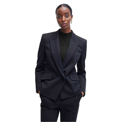 Dark Blue - Side - Boss Womens-Ladies Sleek Lapel Collar Regular Blazer