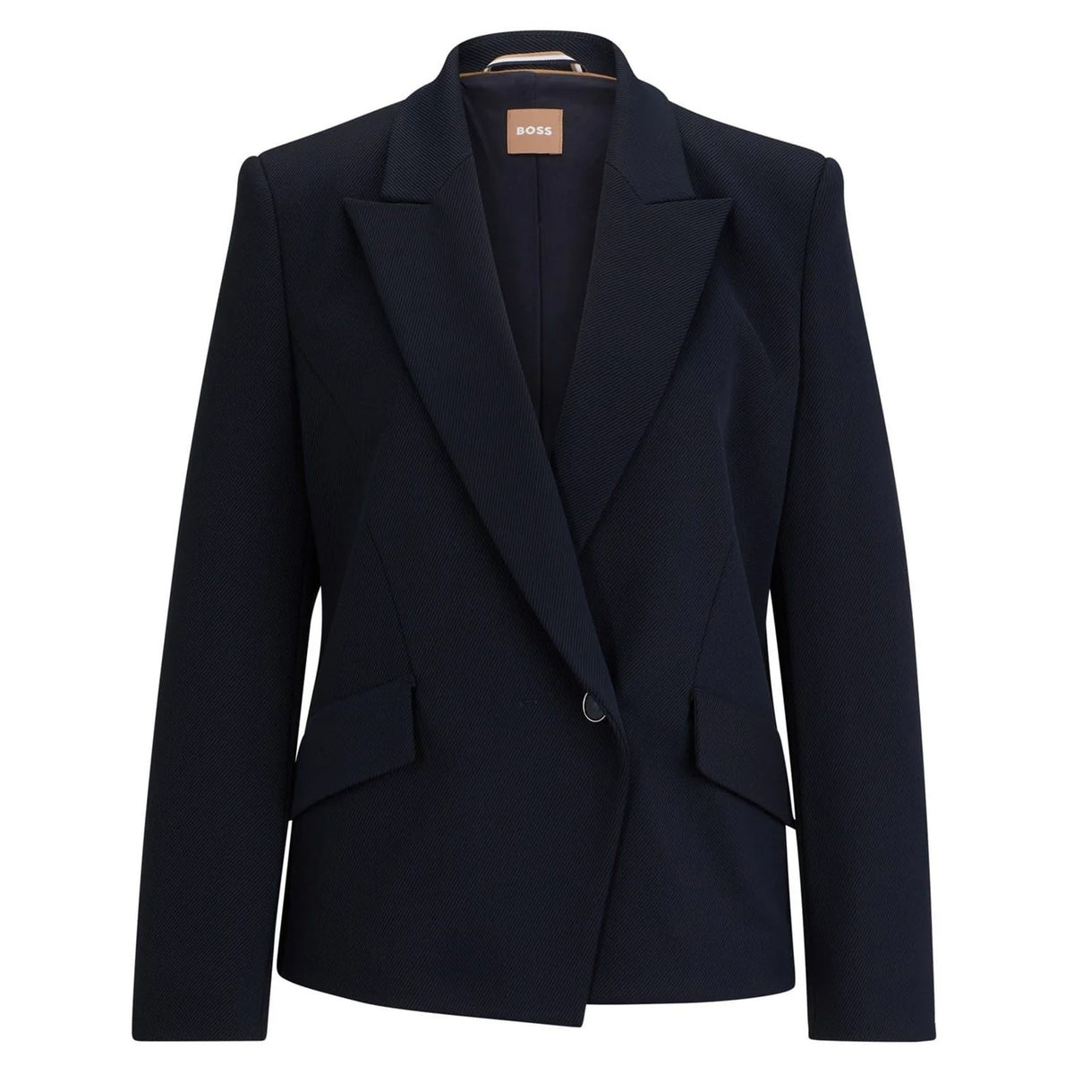 Dark Blue - Front - Boss Womens-Ladies Sleek Lapel Collar Regular Blazer