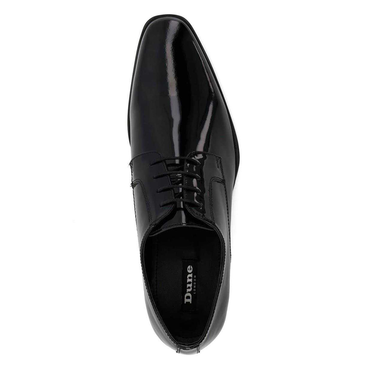 Black Patent - Lifestyle - Dune London Mens Formal Low Block Heel Gibson Shoes