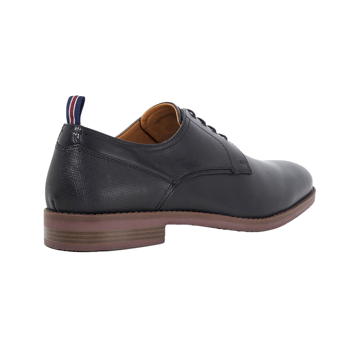 Black - Back - Dune London Mens Soreen Leather Lace Up Oxford Shoes