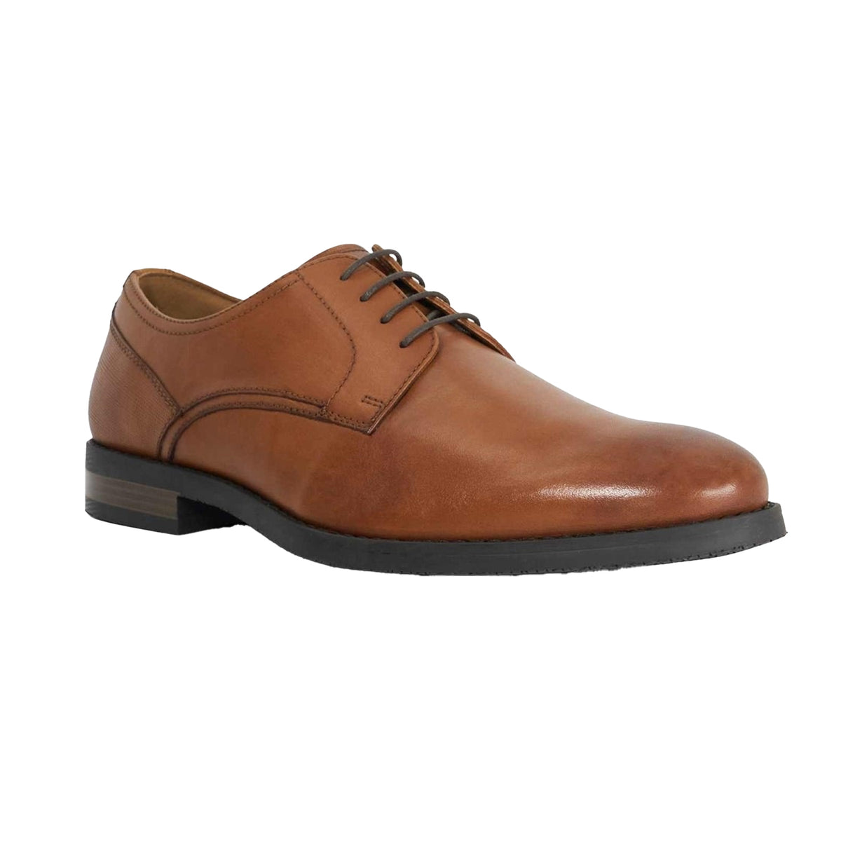 Tan - Pack Shot - Dune London Mens Soreen Leather Lace Up Oxford Shoes