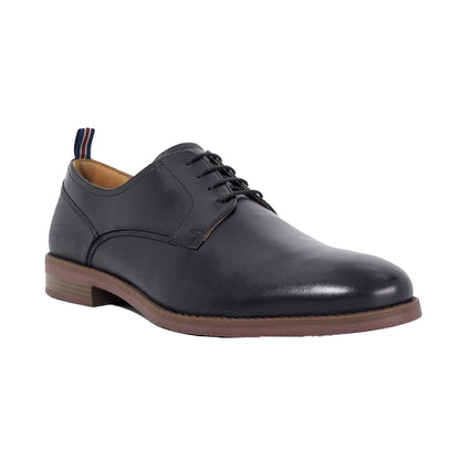 Black - Pack Shot - Dune London Mens Soreen Leather Lace Up Oxford Shoes