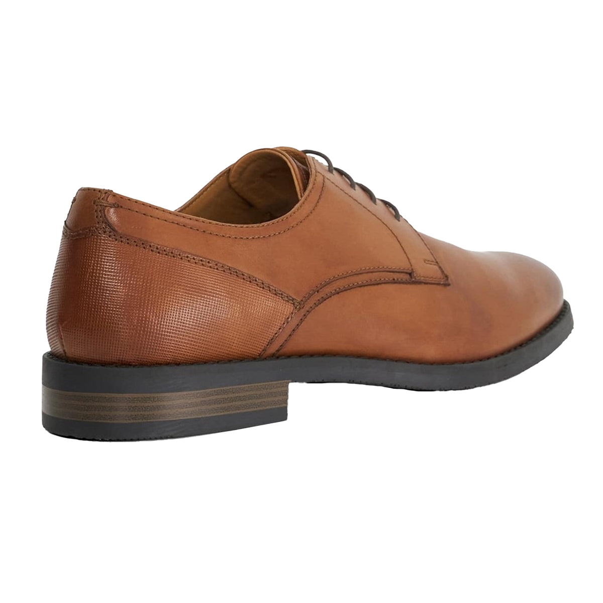 Tan - Back - Dune London Mens Soreen Leather Lace Up Oxford Shoes