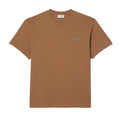 Brown - Front - Lacoste Mens Embroidered Logo Cotton T-Shirt
