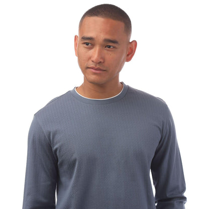 Blue - Side - Boss Mens T-Tanner 10 Long-Sleeved T-Shirt
