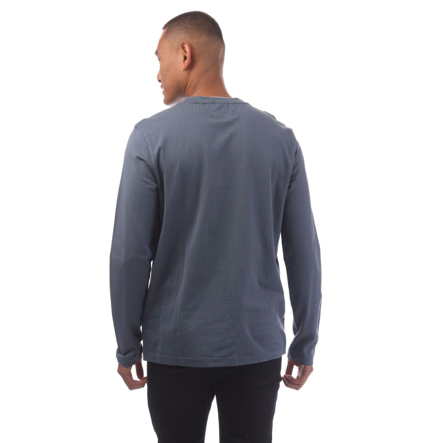 Blue - Back - Boss Mens T-Tanner 10 Long-Sleeved T-Shirt