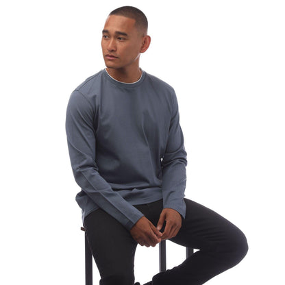 Blue - Lifestyle - Boss Mens T-Tanner 10 Long-Sleeved T-Shirt