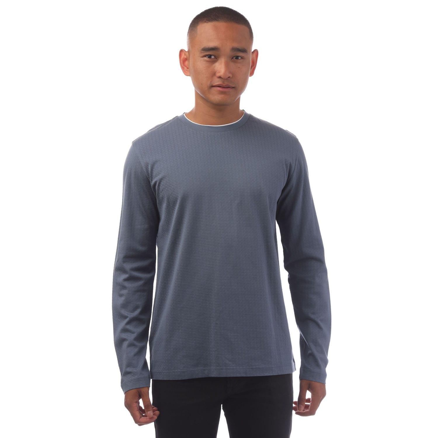 Blue - Front - Boss Mens T-Tanner 10 Long-Sleeved T-Shirt