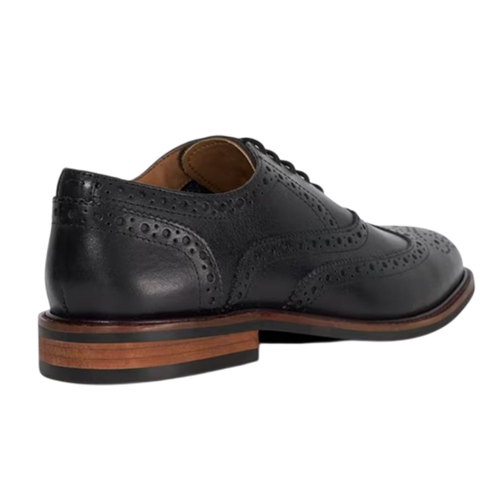 Black - Back - Dune London Mens Doodle Leather Formal Oxford Shoes