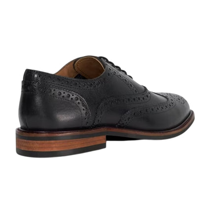 Black - Back - Dune London Mens Doodle Leather Formal Oxford Shoes