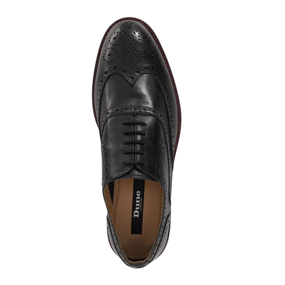 Black - Lifestyle - Dune London Mens Doodle Leather Formal Oxford Shoes