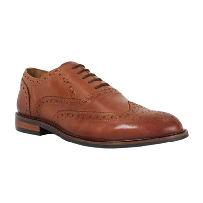 Tan - Side - Dune London Mens Doodle Leather Formal Oxford Shoes