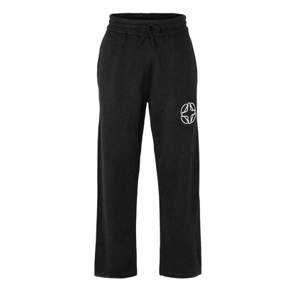 Black - Front - Belier Mens Mohair Logo Straight Leg Trousers