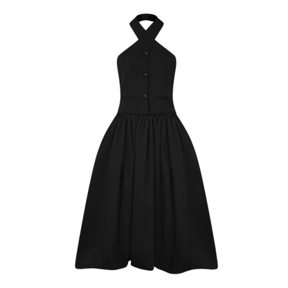 Black - Front - AmyLynn Womens-Ladies Alexa Tailored Formal Maxi Dress
