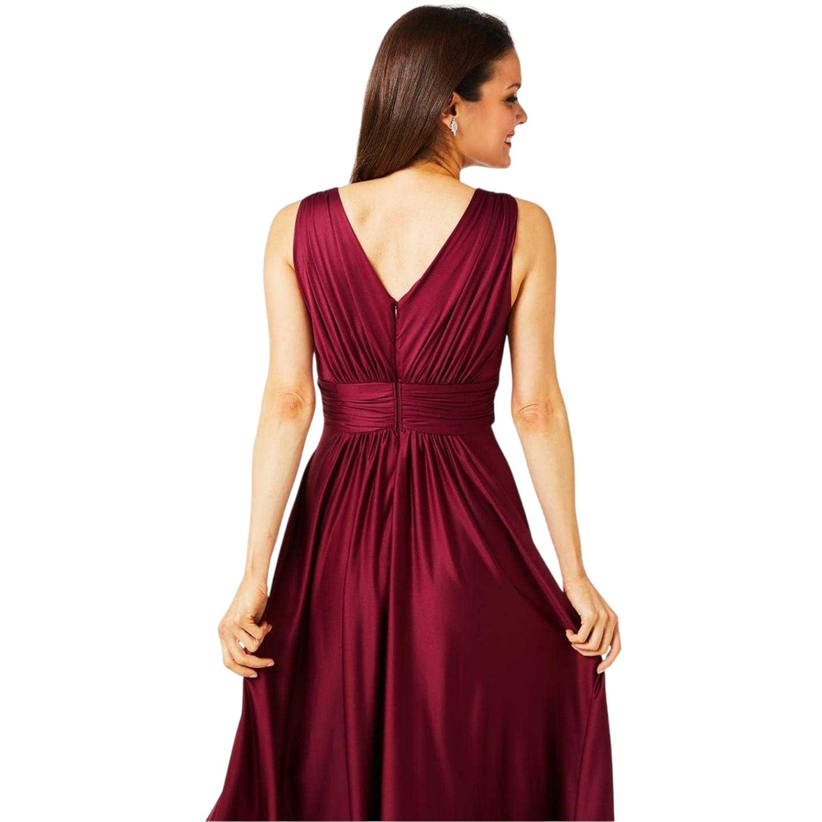 Berry - Back - Biba Womens-Ladies Dipped Hem Maxi Dress