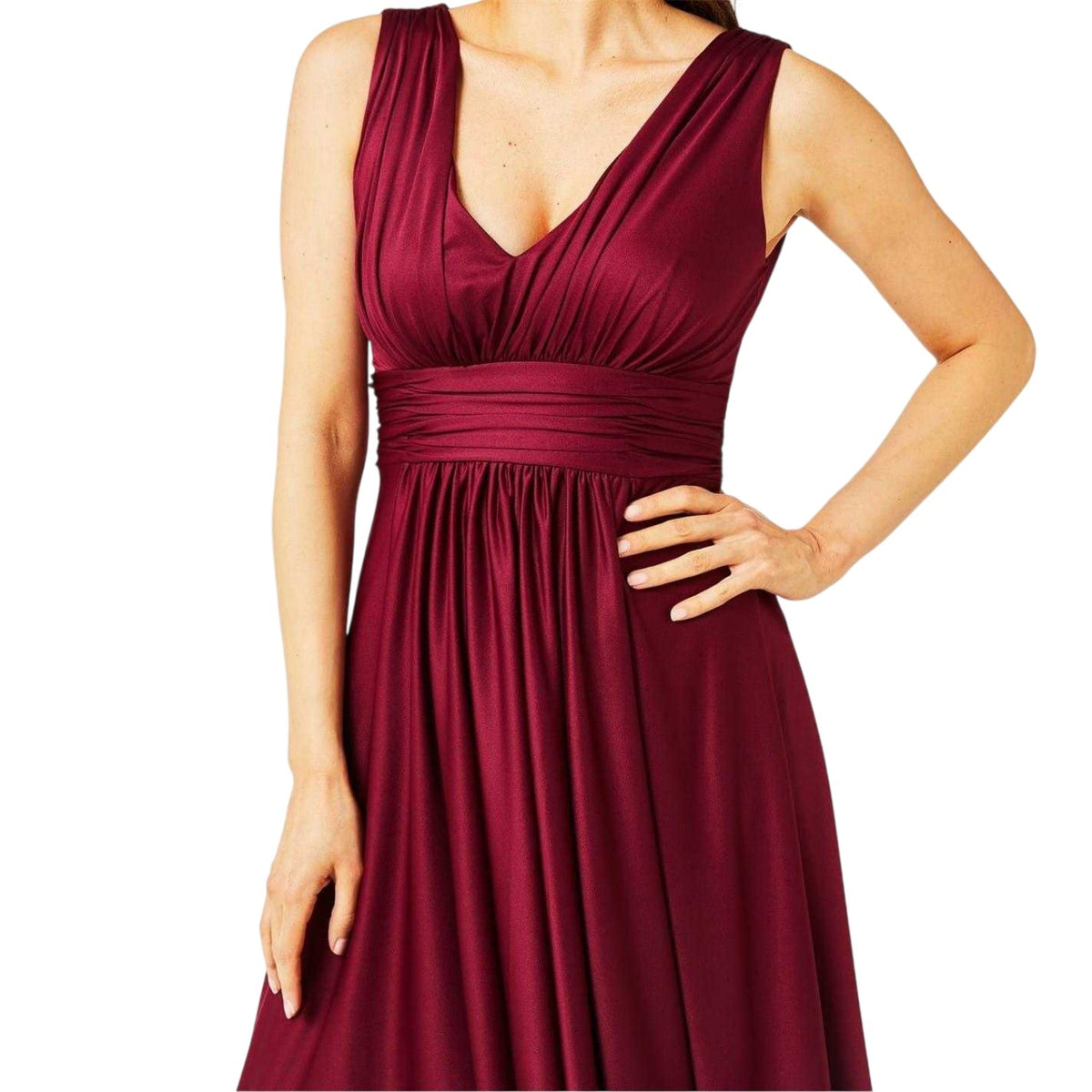 Berry - Side - Biba Womens-Ladies Dipped Hem Maxi Dress