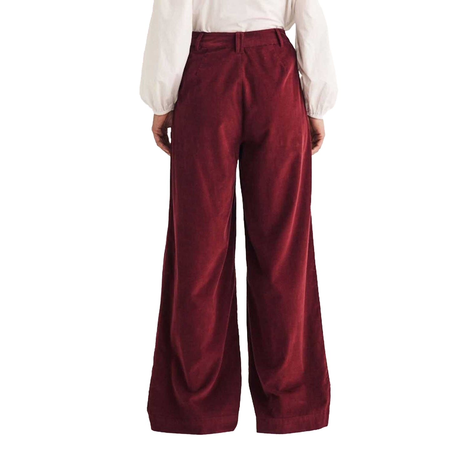 Red - Back - Nobody´s Child Womens-Ladies Ava Cord Pleated Wide Leg Trousers