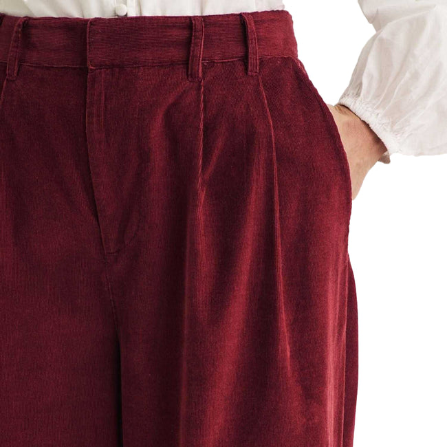 Red - Lifestyle - Nobody´s Child Womens-Ladies Ava Cord Pleated Wide Leg Trousers