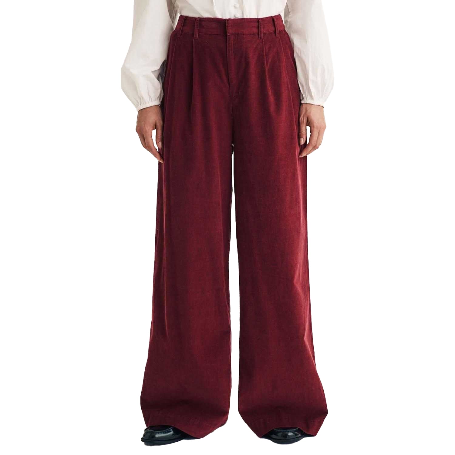 Red - Front - Nobody´s Child Womens-Ladies Ava Cord Pleated Wide Leg Trousers