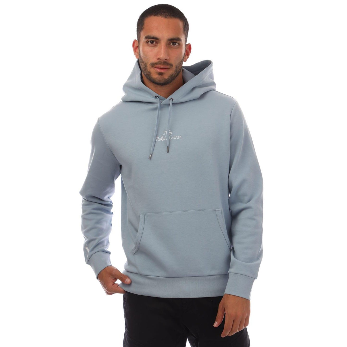 Blue - Front - Ralph Lauren Mens Script Logo Hoodie