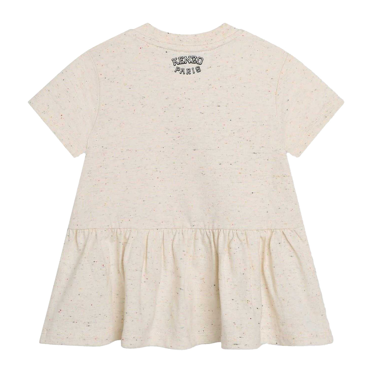 Beige - Back - Kenzo Baby Girls Logo Crew Neck T-Shirt Dress