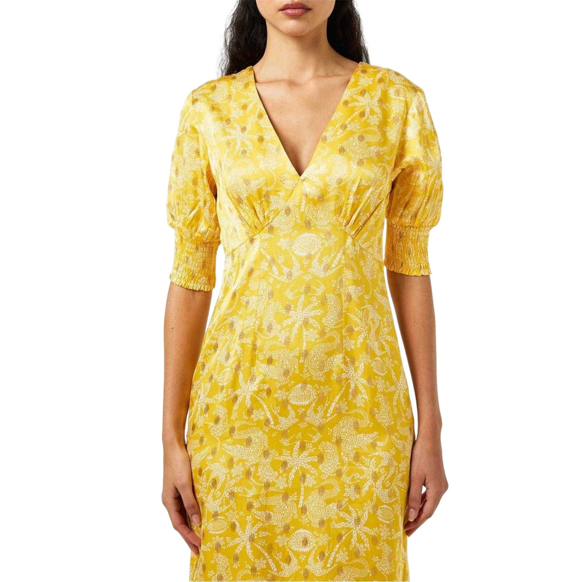 Yellow - Side - Never Fully Dressed Womens-Ladies May All-Over Print Maxi Dress