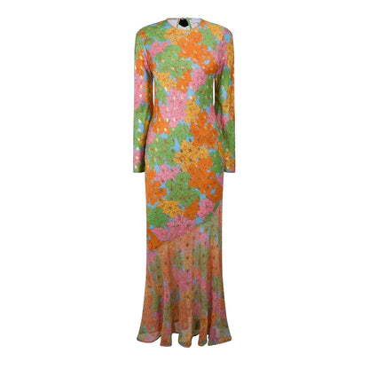 Gold - Front - Never Fully Dressed Womens-Ladies Floral Maxi Dress