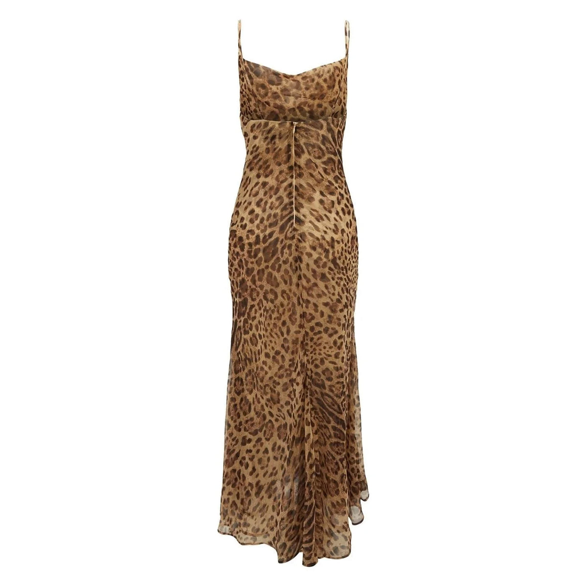 Brown - Back - Bardot Womens-Ladies Leopard Print Cowl Neck Maxi Dress