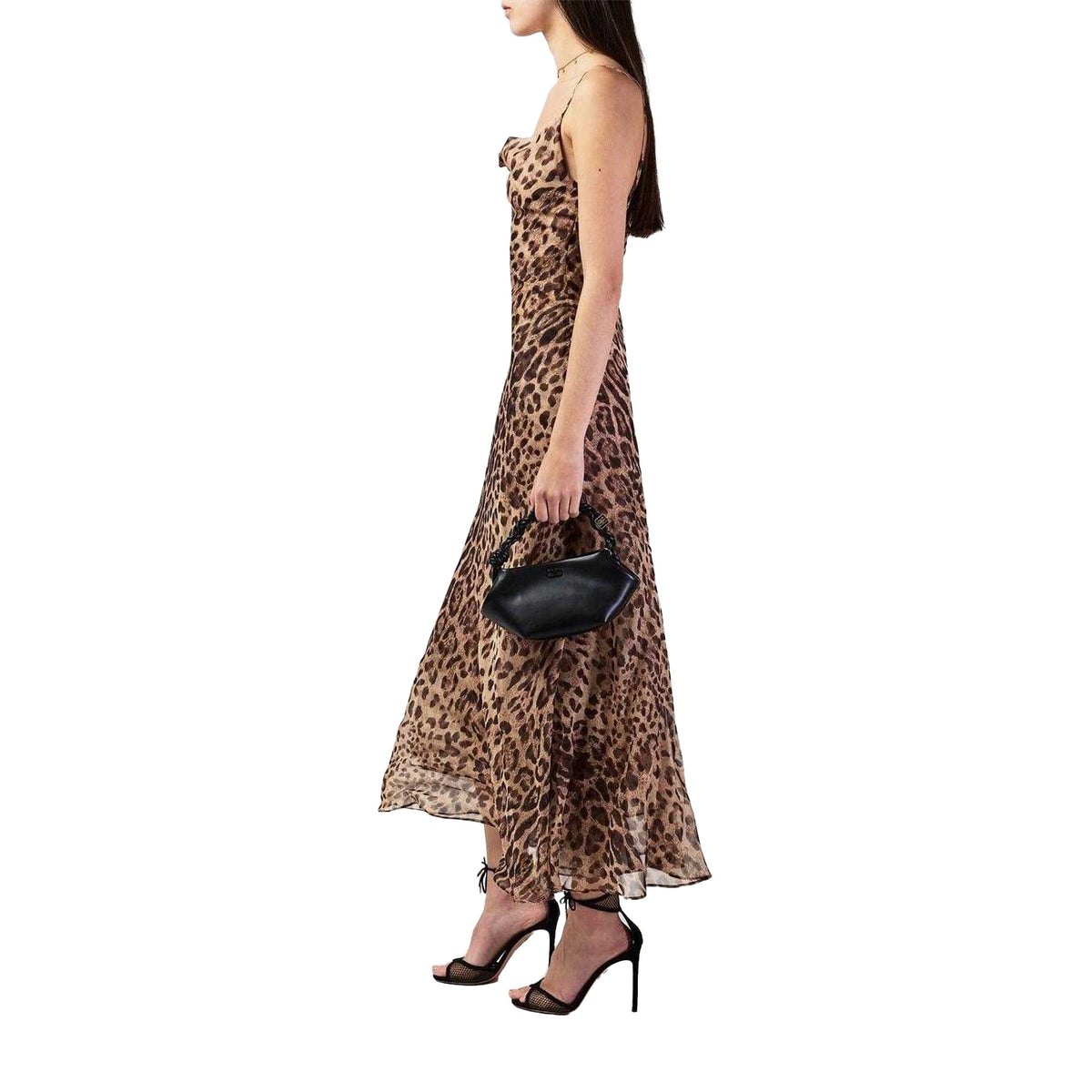 Brown - Lifestyle - Bardot Womens-Ladies Leopard Print Cowl Neck Maxi Dress