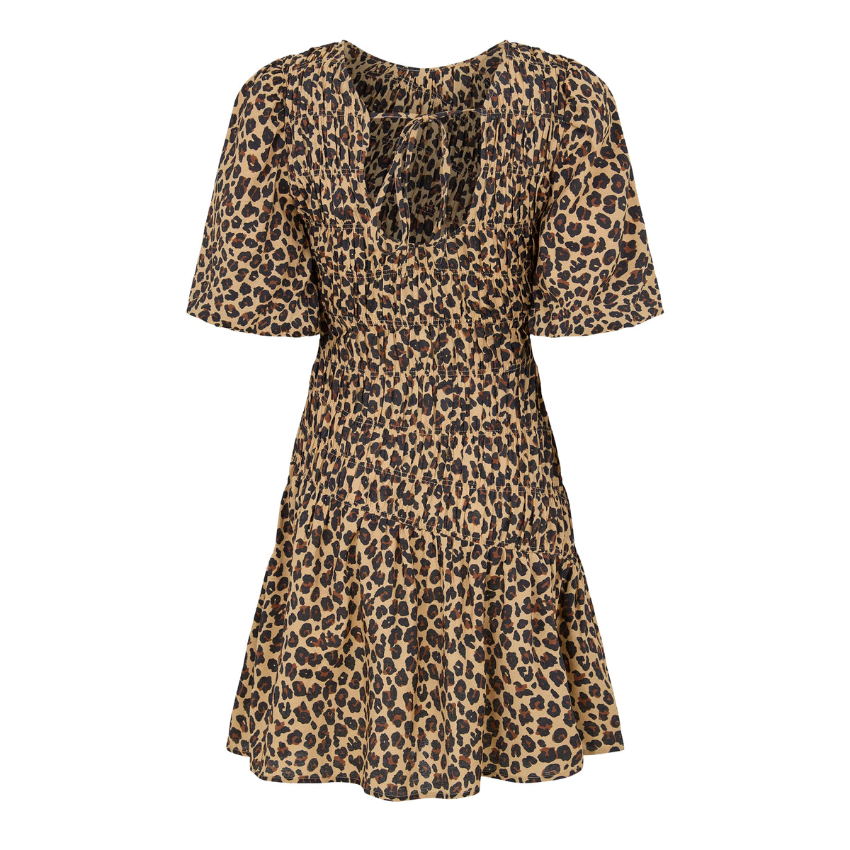 Brown - Back - Never Fully Dressed Womens-Ladies Leopard Print Mini Dress