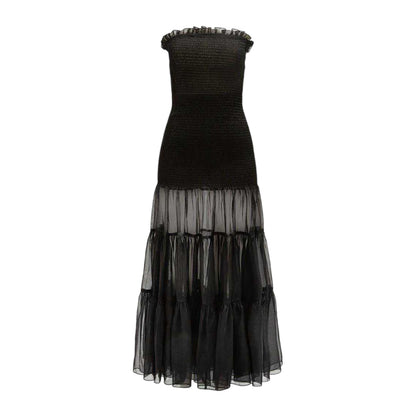 Black - Front - Bardot Womens-Ladies Tiered Maxi Dress