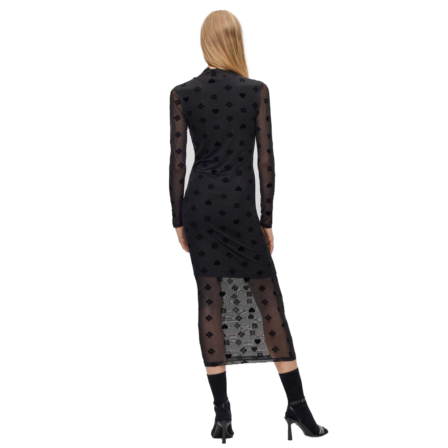Black - Back - Hugo Womens-Ladies Nasuse_1 Midi Dress