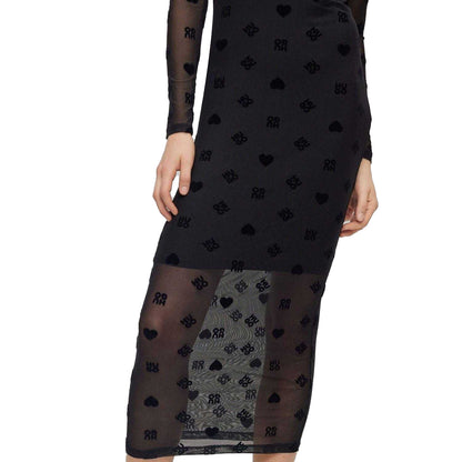 Black - Side - Hugo Womens-Ladies Nasuse_1 Midi Dress