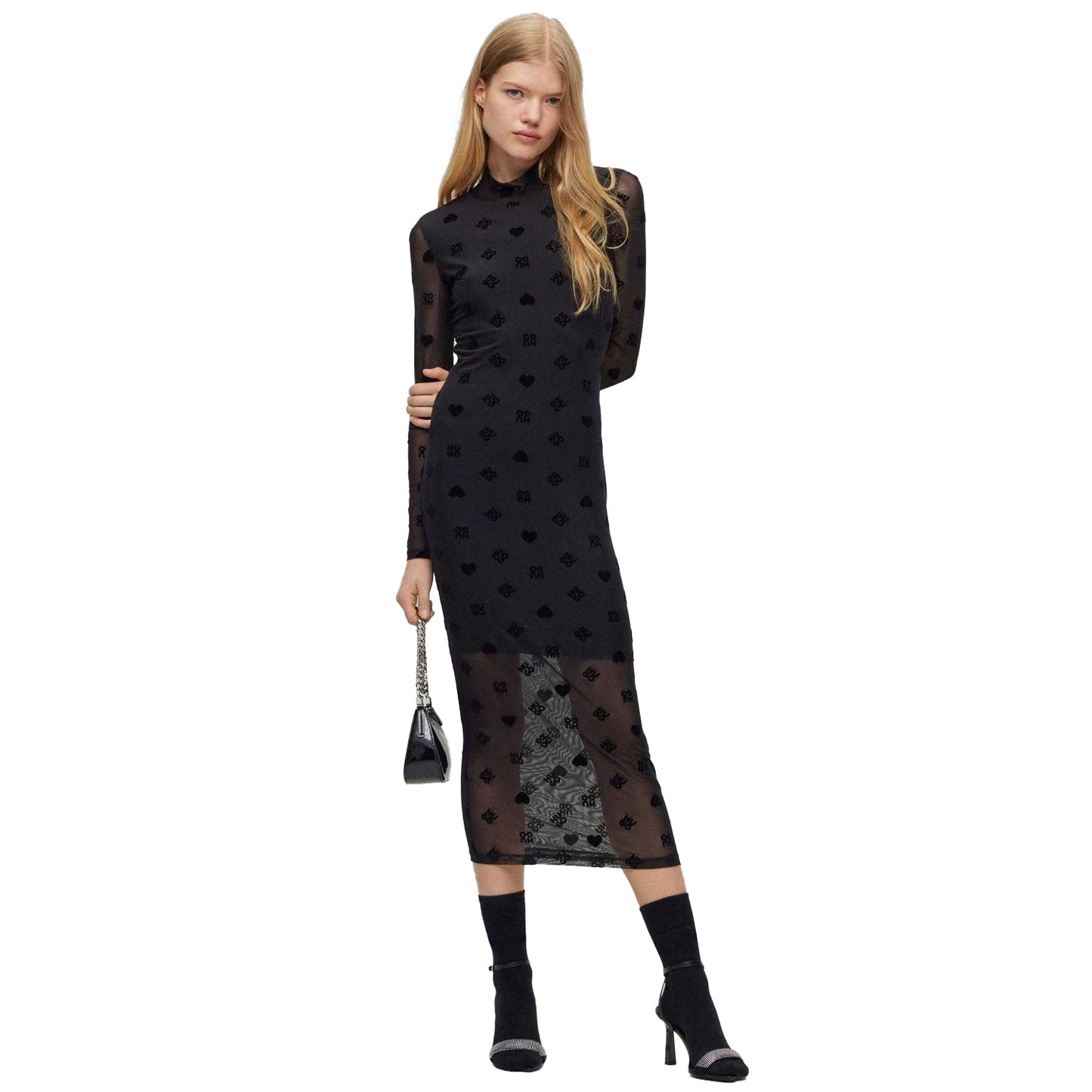 Black - Lifestyle - Hugo Womens-Ladies Nasuse_1 Midi Dress