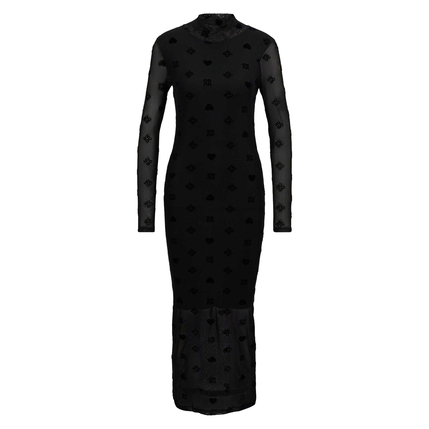 Black - Front - Hugo Womens-Ladies Nasuse_1 Midi Dress