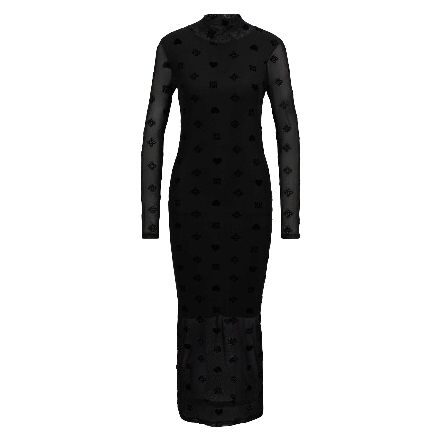 Black - Front - Hugo Womens-Ladies Nasuse_1 Midi Dress