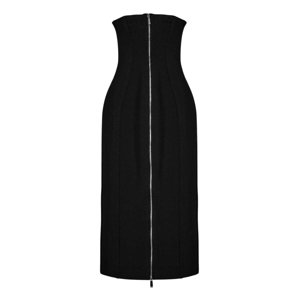Black - Back - Off White Womens-Ladies Bodycon Midi Dress