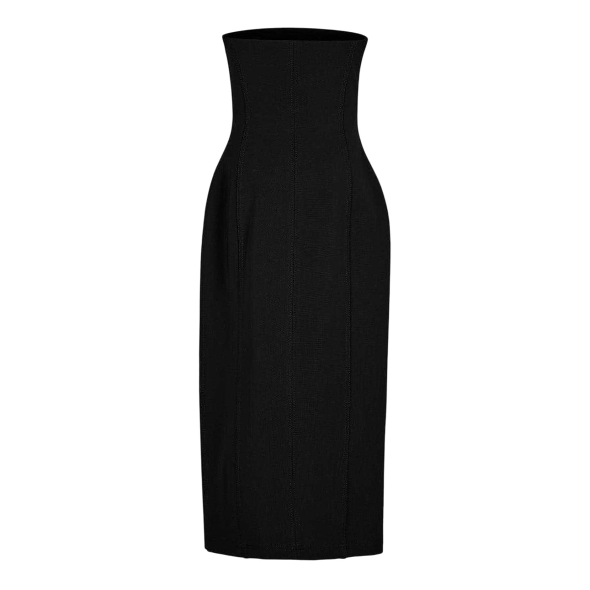 Black - Front - Off White Womens-Ladies Bodycon Midi Dress